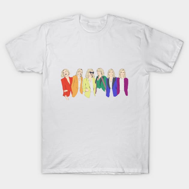 Cate Blanchett - Rainbow Pride Flag T-Shirt by brainbag